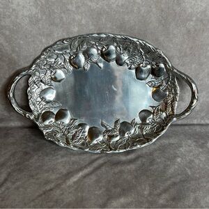 Vintage Arthur Court Apple Serving Platter With Handles 16.75x11 Orchard 1989